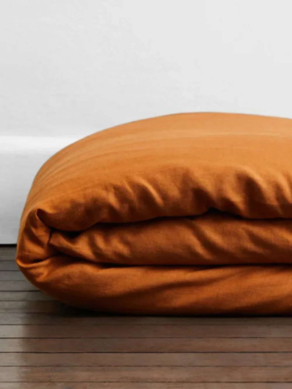Bed Threads 100% French Flax Linen Duvet Cover in Rust, King/Cal King